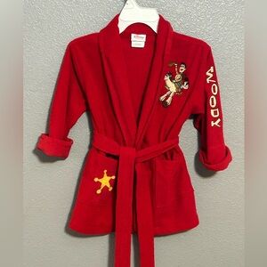 Disney Store Woody Red Bathrobe Child XS 4/5